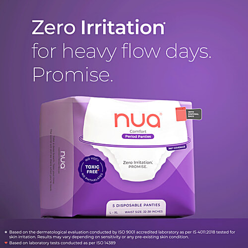 Nua Comfort Disposable Period Panties - L-XL, 5 pcs Disposable Ultra Absorbent