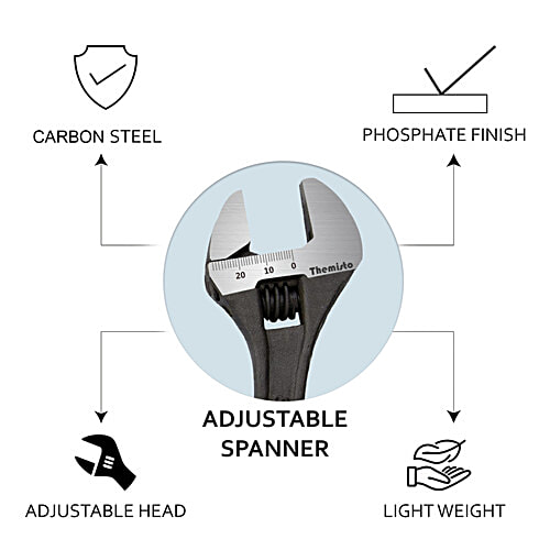 Themisto TH-T11 20 cm Adjustable Wrench, 1 pc