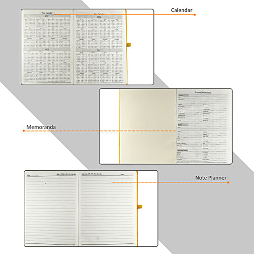 Cubic A5 Undated New Year Diary - Yellow, 1 pc  