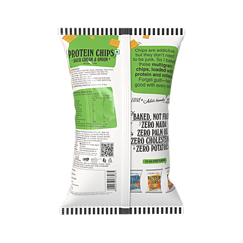 The Baker's Dozen Sour Cream & Onion Multigrain Protein Chips, 45 g  10g Protein