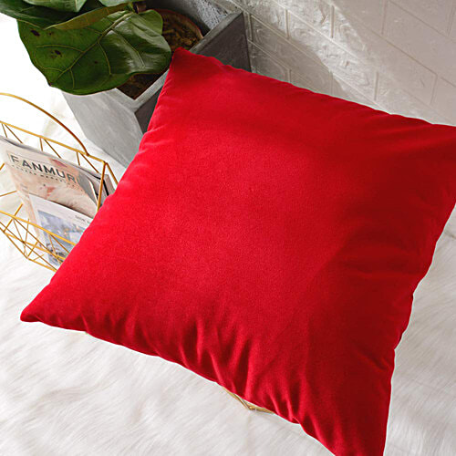 JBG Home Store Christmas Velvet Cushion Cover - Red, 2 pcs