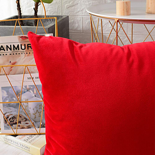 JBG Home Store Christmas Velvet Cushion Cover - Red, 2 pcs