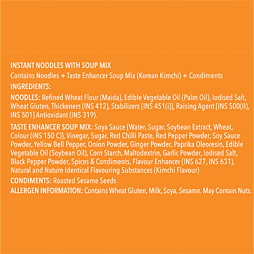 Wow! Noodles Korean Kimchi Veg Ramen, 288 g (4x72 g) No Added MSG
