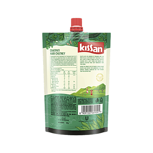 Kissan Chatpati Hari Chutney - Coriander Mint, 200 g Pouch Culinary Sauce