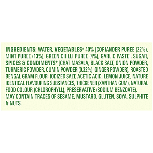Kissan Chatpati Hari Chutney - Coriander Mint, 200 g Pouch Culinary Sauce