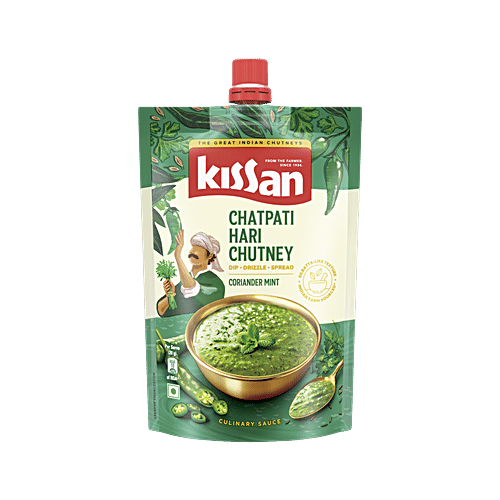 Kissan Chatpati Hari Chutney - Coriander Mint, 200 g Pouch Culinary Sauce