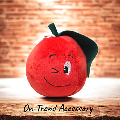 Lazy Baby Red Fruit Plush Keychain Toy - 8 cm, 1 pc Gift