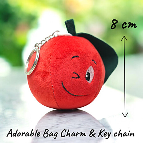 Lazy Baby Red Fruit Plush Keychain Toy - 8 cm, 1 pc Gift