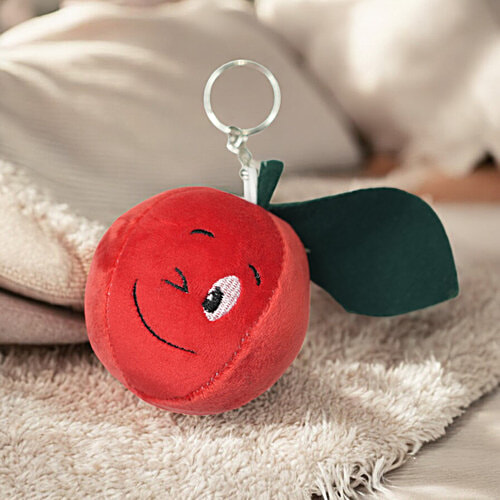 Lazy Baby Red Fruit Plush Keychain Toy - 8 cm, 1 pc Gift