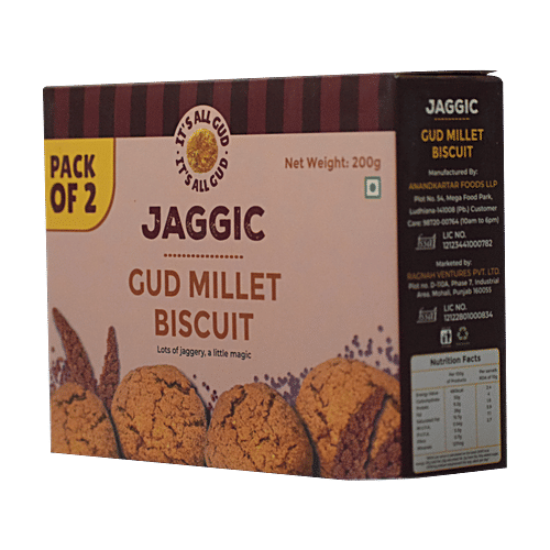 Jaggic Gud Millet Biscuit, 200 g  
