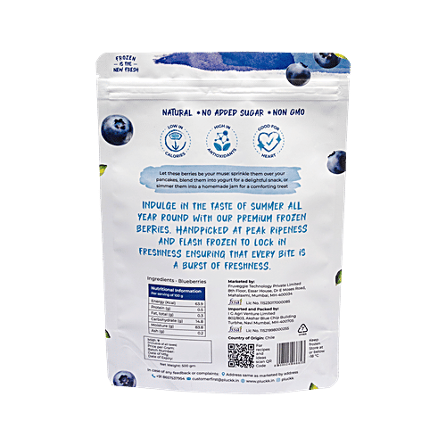 Pluckk Frozen Blueberry, 500 g Pouch