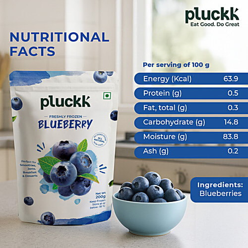 Pluckk Frozen Blueberry, 500 g Pouch