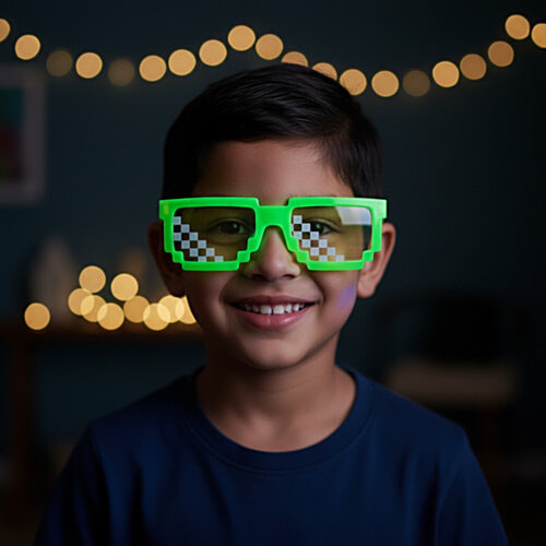 Melukhha LED Pixel Goggle - Assorted, Medium, 1 pc  Party Accessories