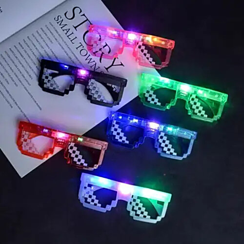 Melukhha LED Pixel Goggle - Assorted, Medium, 1 pc  Party Accessories