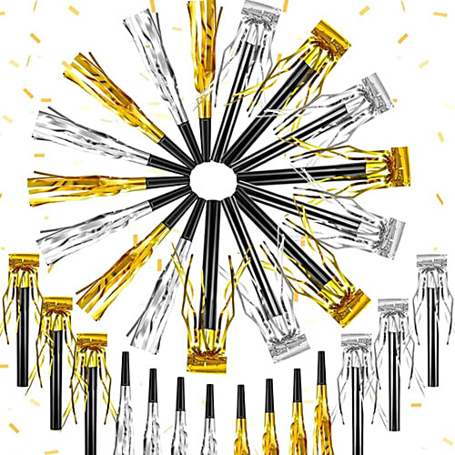 Melukhha Blowout Whistle For Party - Assorted, Medium, 6 pcs  Party Accessories