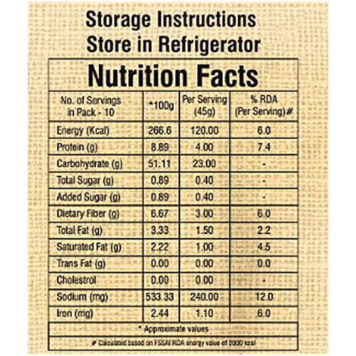 Mr Bakewell Whole Wheat Partially Cooked Chapati, 450 g Fibre Rich, Source of Protein, Trans Fat Free