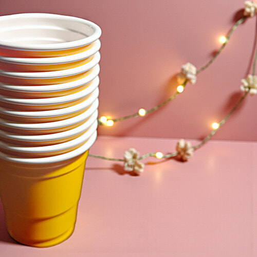 House of Festivals Disposable Shot Glasses - Yellow, Mini Shot Cups For Drinking Games & Cocktails, 59 ml (Pack of 10) Party Glasses,