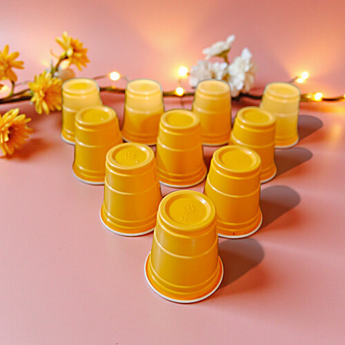 House of Festivals Disposable Shot Glasses - Yellow, Mini Shot Cups For Drinking Games & Cocktails, 59 ml (Pack of 10) Party Glasses,