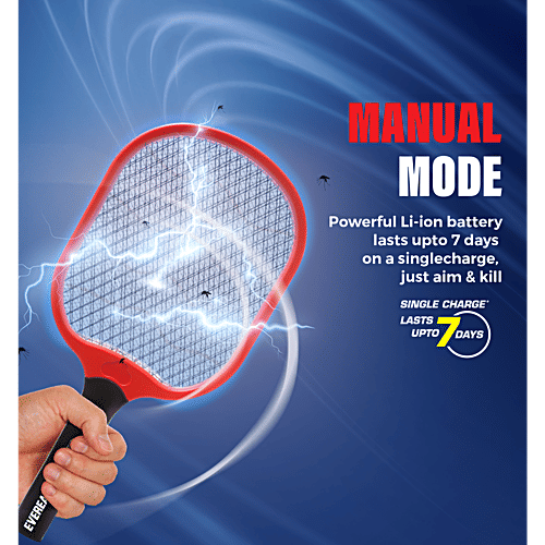 Eveready 2-In-1 Electric Mosquito Racquet & Zapper With Auto Mode & Blue LED Light, 1 Unit  