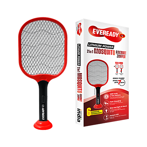 Eveready 2-In-1 Electric Mosquito Racquet & Zapper With Auto Mode & Blue LED Light, 1 Unit  