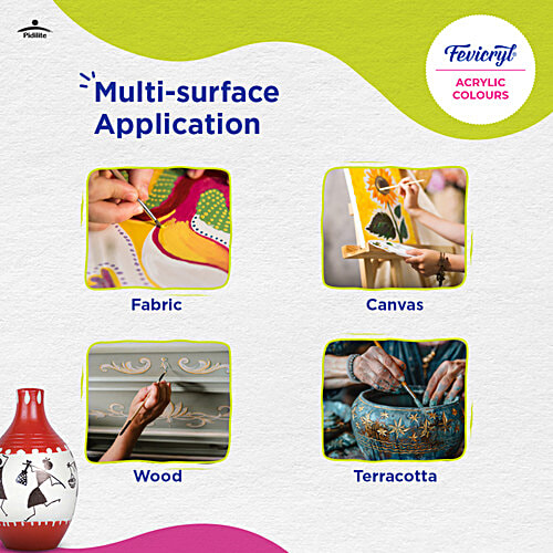 Fevicryl Carnival Kit WIth 14 Acrylic Paint Colours, 1 pc