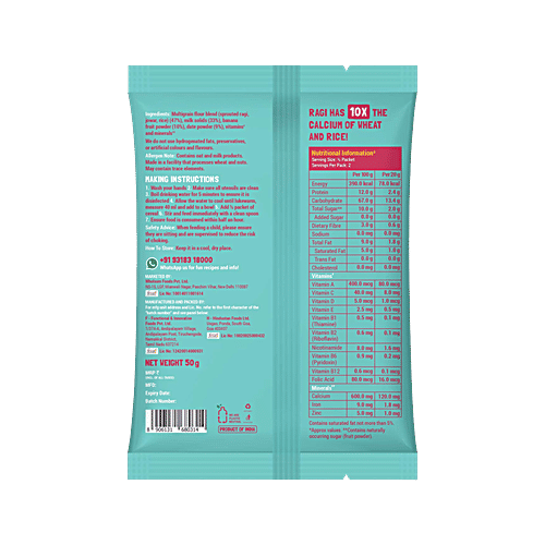 Slurrp Farm Banana, Ragi & Rice With Milk Cereal For LIttle Ones, 50 g No Presevatives, No Artificial Colours, No Added Sugar