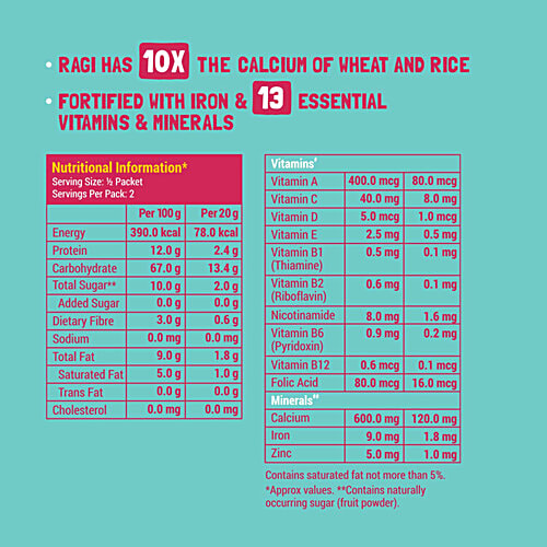 Slurrp Farm Banana, Ragi & Rice With Milk Cereal For LIttle Ones, 50 g No Presevatives, No Artificial Colours, No Added Sugar