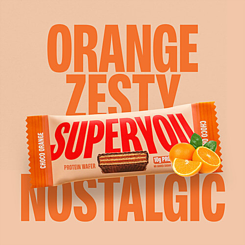 Superyou Choco Orange 10g Protein Wafer Bars, 40 g (Pack of 10)