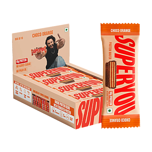Superyou Choco Orange 10g Protein Wafer Bars, 40 g (Pack of 10)