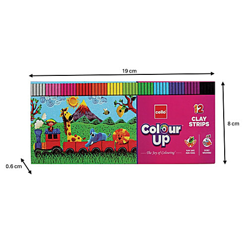 Cello ColourUp 12 Clay Strips - Bright Colours, Assorted, Pack of 1