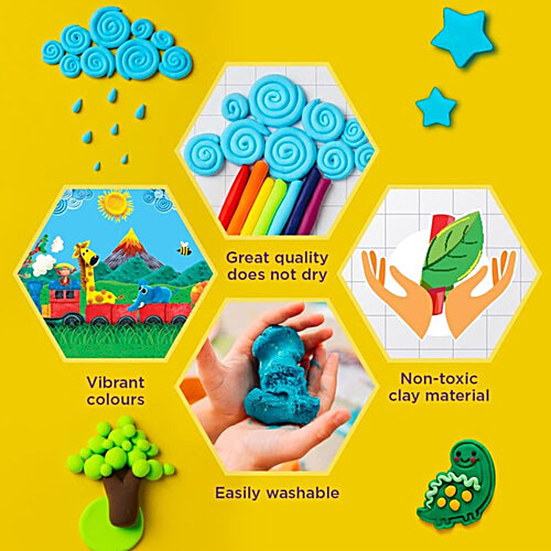 Cello ColourUp 12 Clay Strips - Bright Colours, Assorted, Pack of 1