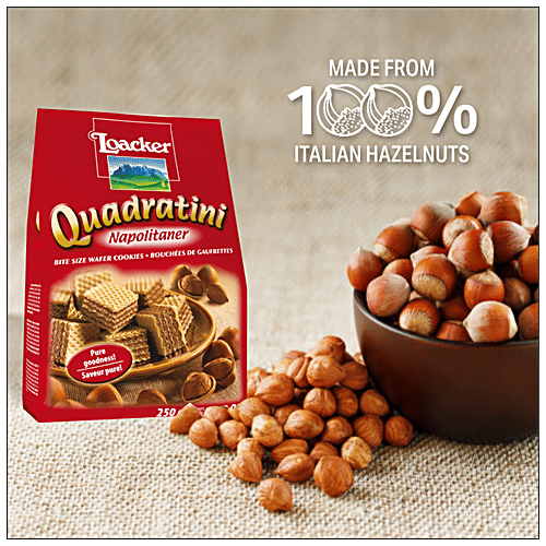 Loacker Quadratini Wafer Cookies - Napolitaner, 250 g Pure goodness!
Saveur pure!