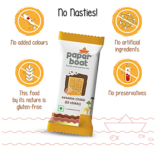 Paper Boat Sesame Chikki, 16 g (Pack of 50) No Artificial Ingredients, Rich in Protein