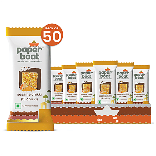 Paper Boat Sesame Chikki, 16 g (Pack of 50) No Artificial Ingredients, Rich in Protein