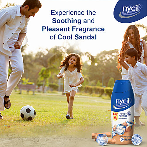 Nycil Germ Expert Prickly Heat Powder - Cool Sandal, 150 g (Get Cool Sandal 50g FREE) 