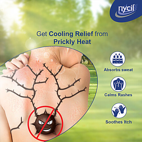 Nycil Germ Expert Prickly Heat Powder - Cool Herbal, 50 g Bottle Provides Relief From Skin Problems