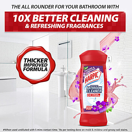 Harpic Floral Bloom - Disinfectant Bathroom Cleaner, 250 ml 10x Better Cleaning