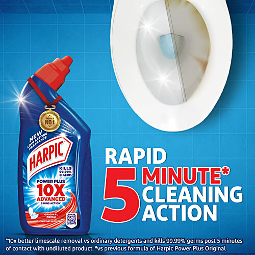 Harpic Disinfectant Toilet Cleaner Liquid - Original, Kills 99.9% Germs, 600 ml Bottle Kills 99.9% Germs