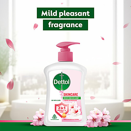 Dettol Skincare Liquid Handwash, 200 ml (Get Liquid Handwash, 175 ml Refill Pack Free) 10x Better Germ Protection