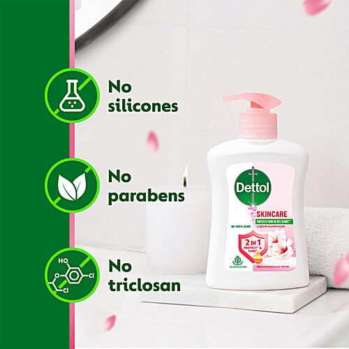 Dettol Skincare Liquid Handwash, 200 ml (Get Liquid Handwash, 175 ml Refill Pack Free) 10x Better Germ Protection