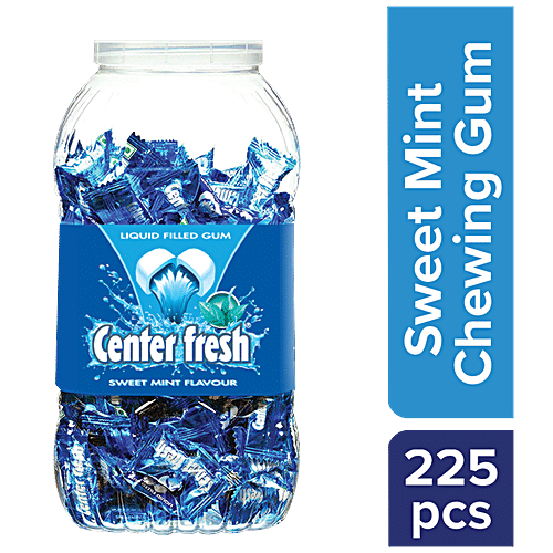 Center Fresh Chewing Gum - Sweet Mint Flavour, 225 pcs Jar 