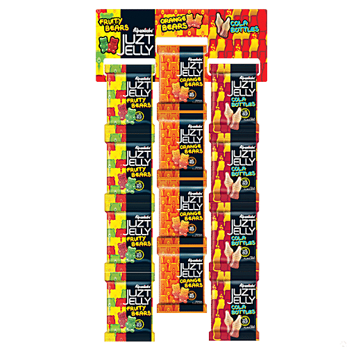 Alpenliebe Juzt Jelly Candies - Assorted Display Hanger, 648 g (Pack of 24) 