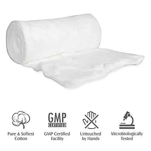 Tulips Absorbent Soft Cotton Wool/Roll - For Makeup Remover, Beauty, Adult & Baby Care Disposable Cotton, 100 g Polypack Untouched By Hands