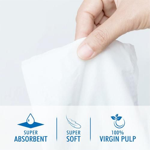 Tulips Facial Dry Tissue Paper - Super Soft, Super Absorbent & 100% Pure, 2Ply, 100 Pulls PP Box 