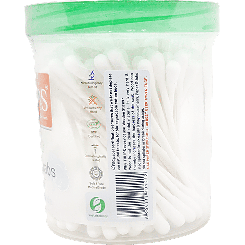 Buy Tulips Eco Friendly Cotton Ear Buds/Swabs In A PP Jar Online at Best Price of Rs 65