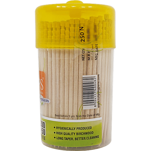 Tulips Tulips Premium Wooden Toothpick in a PP Jar, 250 pcs Jar 