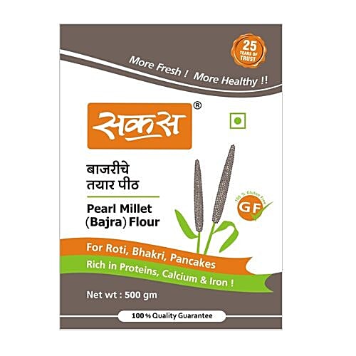 Sakas Flour - Pearl Millet (Bajra), 500 g Carton Rich In Protein
