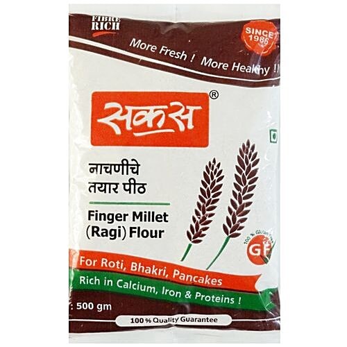 Sakas Flour - Finger Millet (Raagi), 500 g Carton Rich In Protein