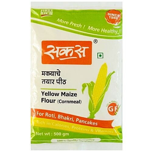 Buy Sakas Flour Yellow Corn Cornmeal 500 Gm Carton Online at the Best