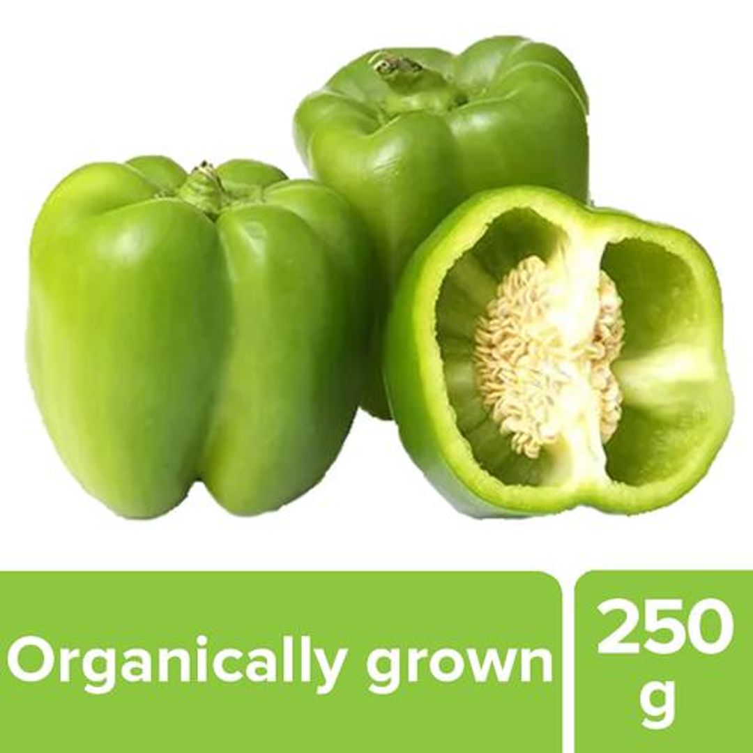 Fresho Capsicum - Green, Organically Grown (Loose), 250 g 